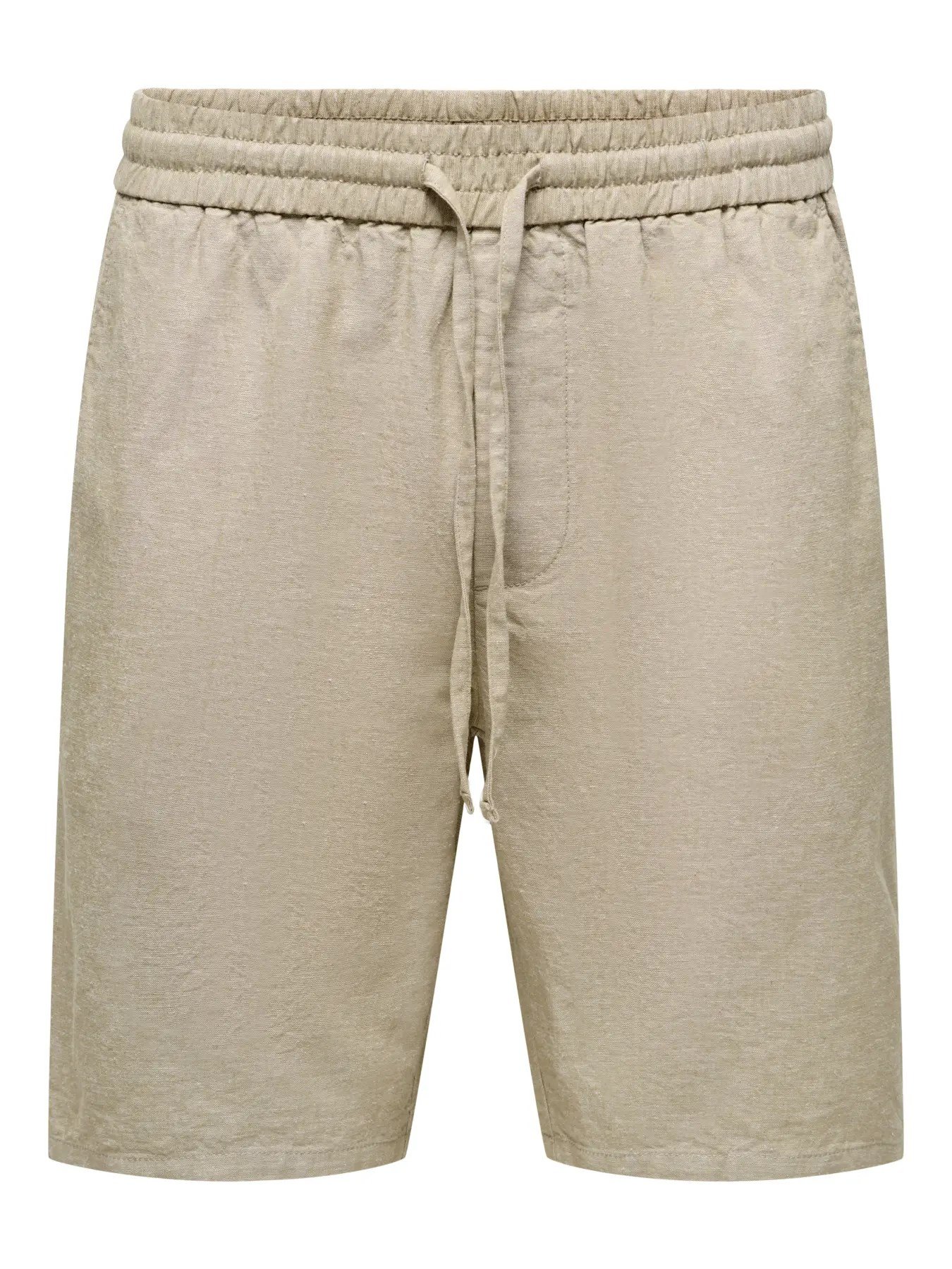 Only&Sons ONSLINUS 0007 COT LIN SHORTS NOOS Bej Erkek Şort