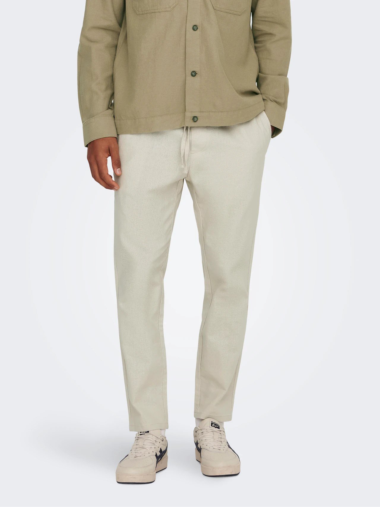 Only&Sons ONSLINUS CROP 0007 COT LIN PNT NOOS Bej Erkek Pantolon