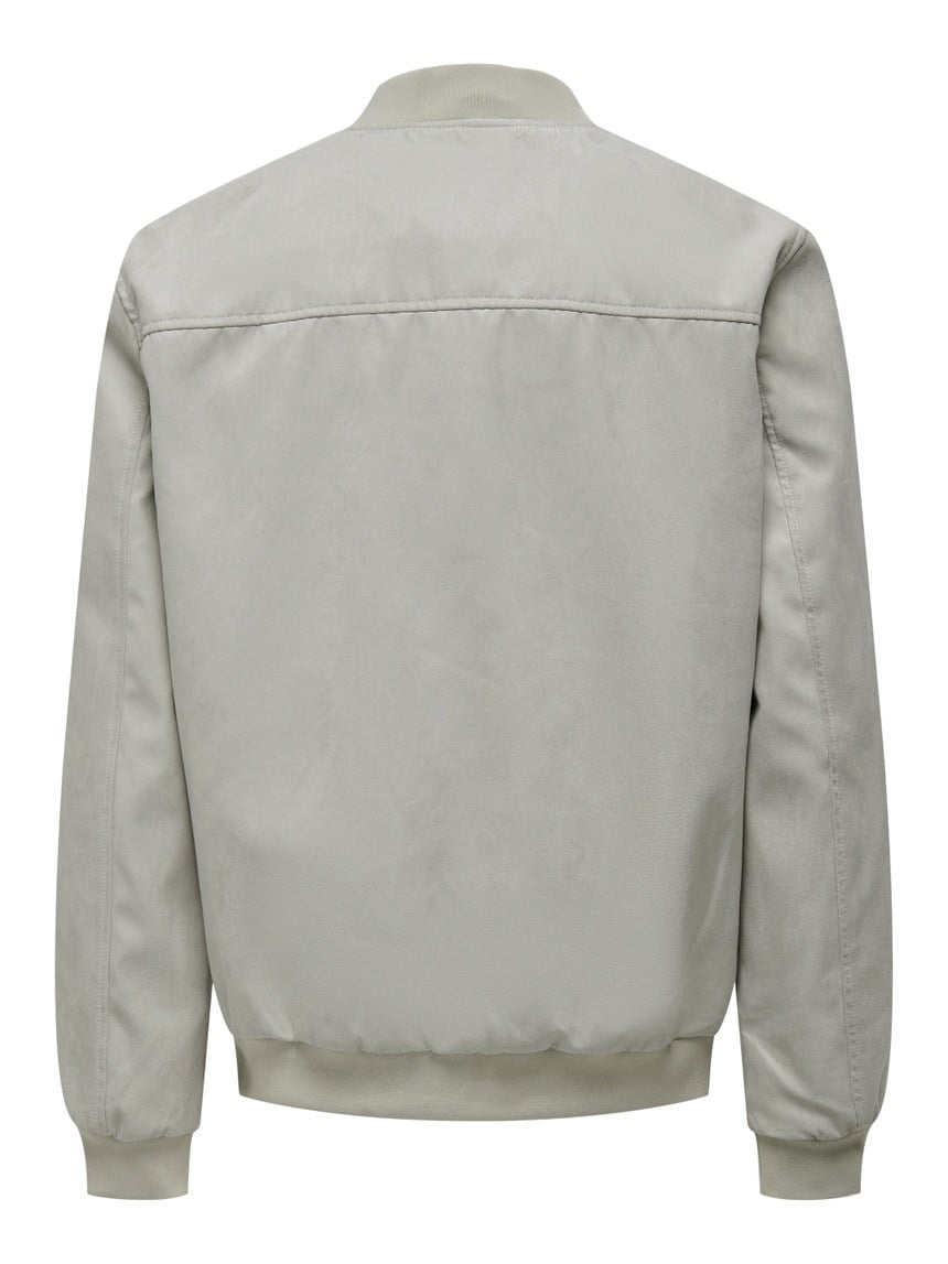 Only&Sons ONSLUCAS FAKE SUEDE BOMBER OTW NOOS Gümüş Erkek Mont