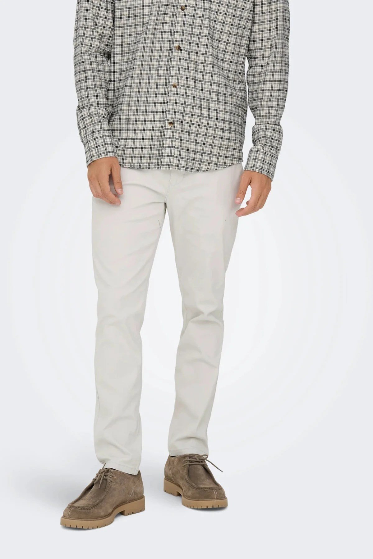 Only&Sons ONSMARK PETE LIFE SLM CHIN 0013 PNT NOOS Gri Erkek Pantolon