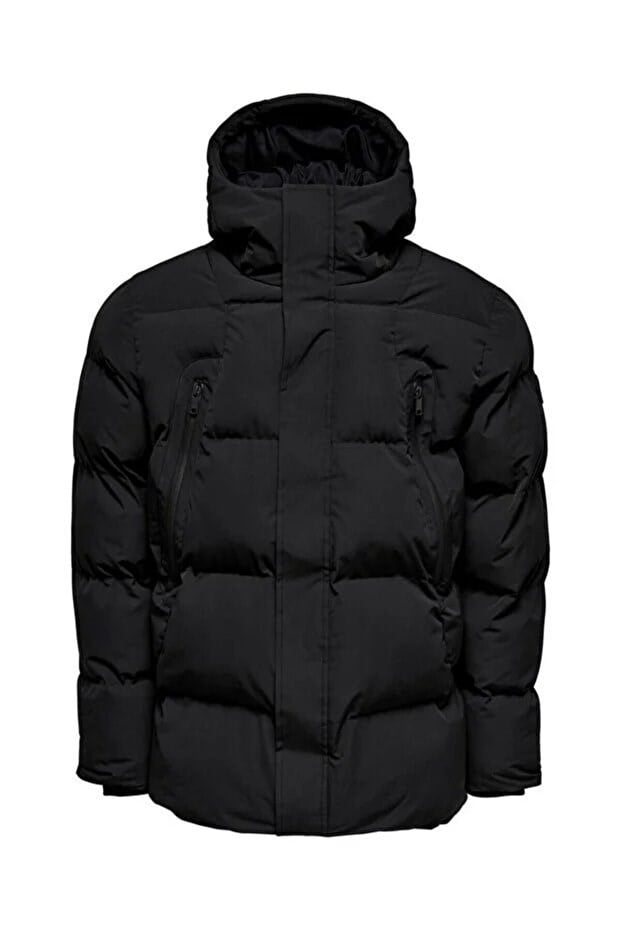 Only&Sons ONSPETE PUFFER JACKET OTW Siyah Erkek Mont
