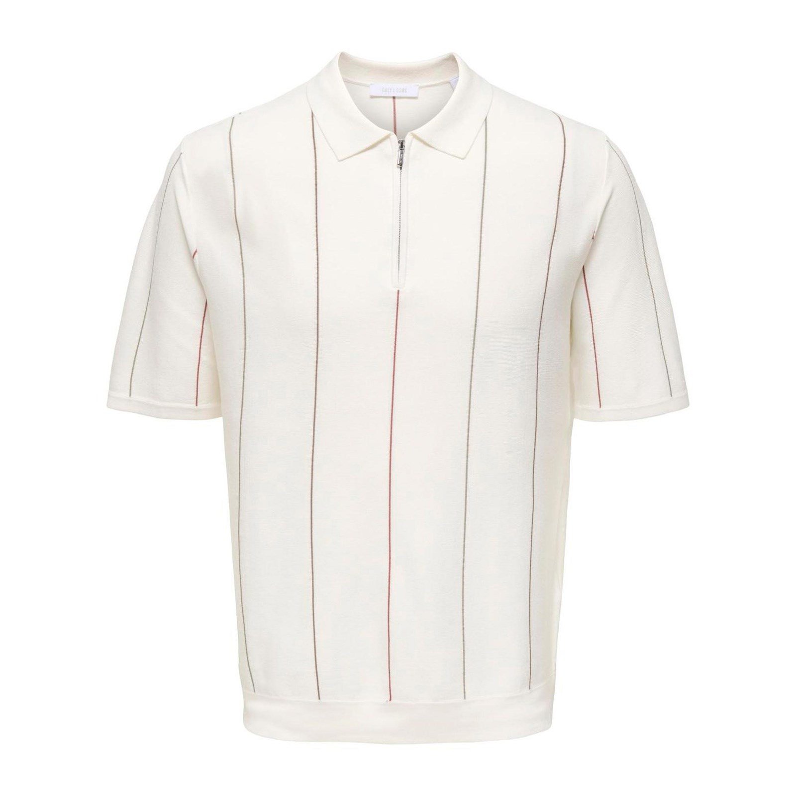 Only&Sons ONSWYLER LIFE STR REG 14SS ZIP POLO FRML Beyaz Erkek T-Shirt