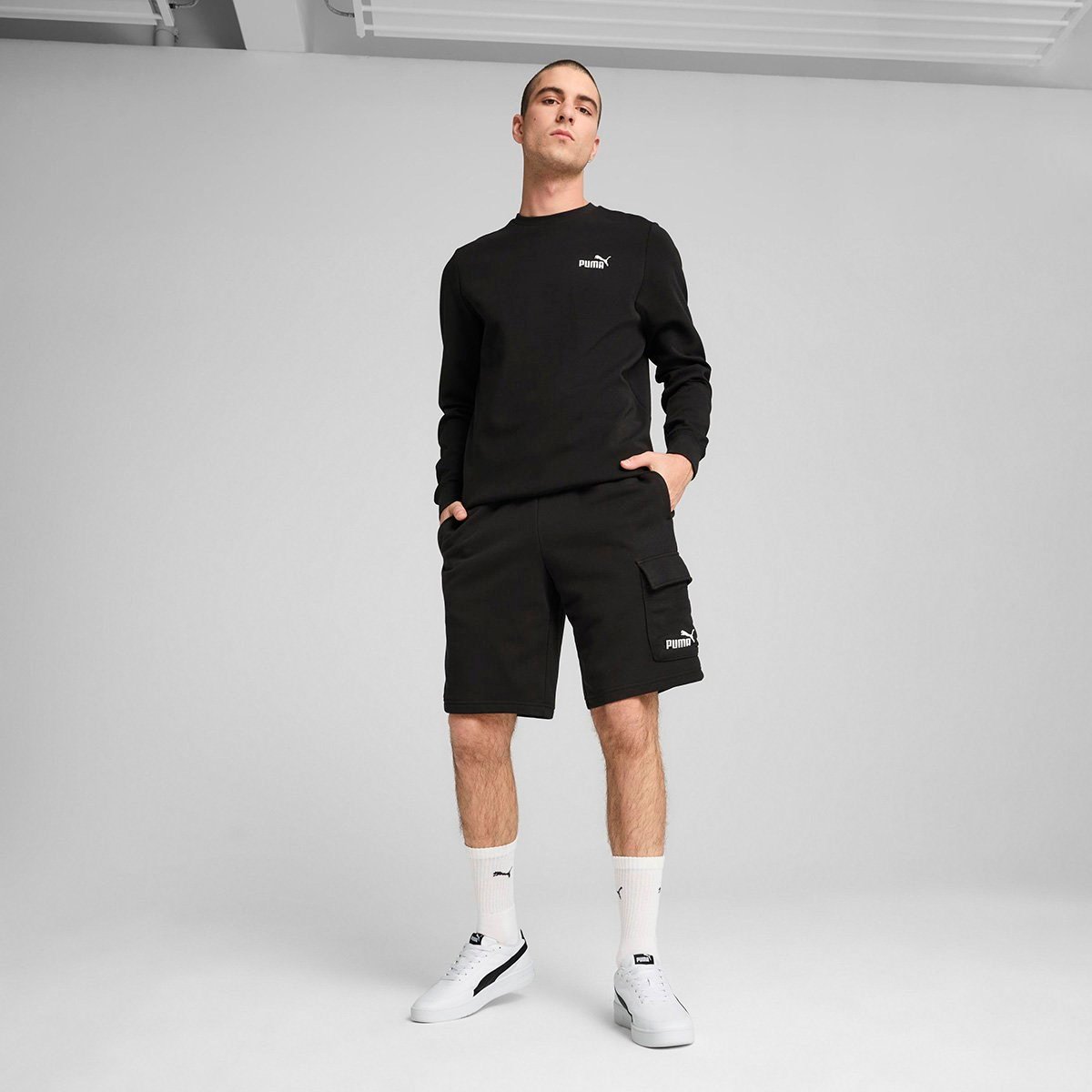 Puma ESS No. 1 Logo Cargo Shorts 10” TR Siyah Erkek Şort