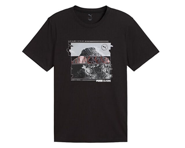 Puma GRAPHICS SEASONS UNISEX TEE Siyah Erkek T-Shirt
