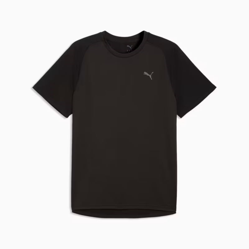 Puma M PWRTRAIN FABRIC MIX TEE Siyah Erkek T-Shirt