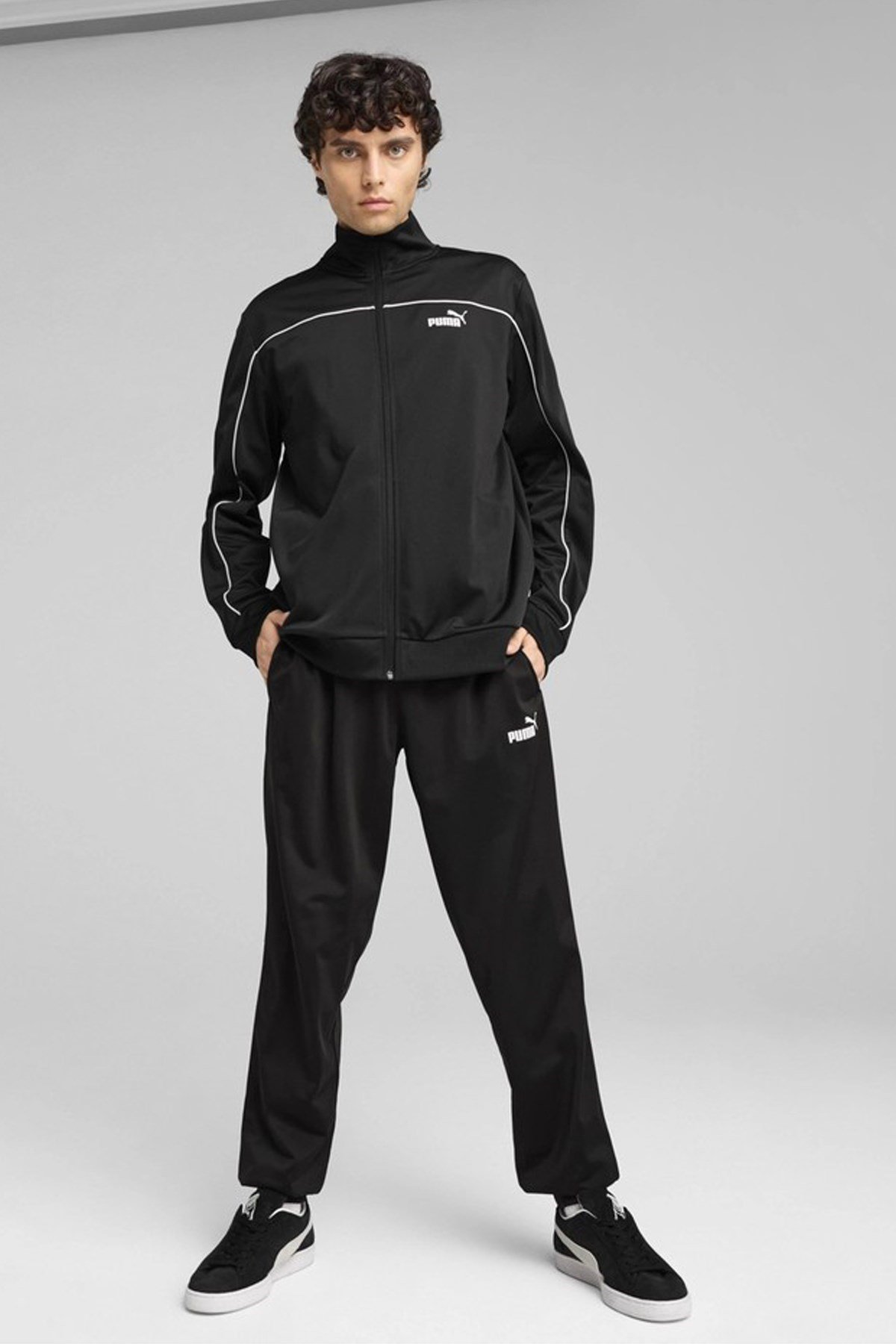 Puma Poly Piping Suit Siyah Erkek Eşofman Takımı