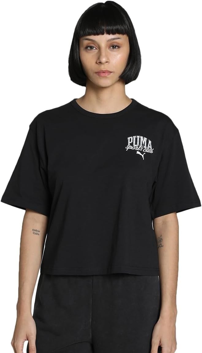 Puma PUMA CLASS Relaxed Crop Tee Siyah Kadın T-Shirt