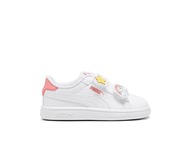 Puma Puma Smash 3.0 Badges V Inf Beyaz Kız Çocuk Günlük Spor Ayakkabı