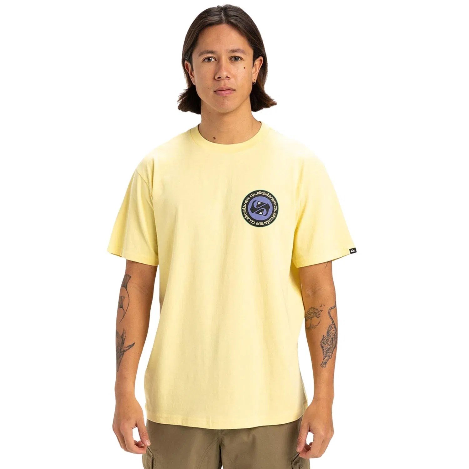 Quiksilver CIRCLE BACK SS Sarı Erkek T-Shirt
