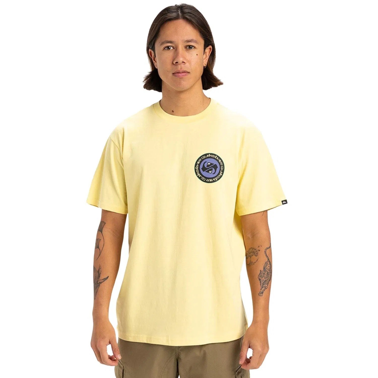 Quiksilver CIRCLE BACK SS Sarı Erkek T-Shirt EQYZT08054-YEM0