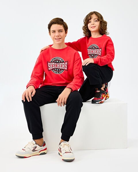 Skechers B Crewneck Sweatshirt Kırmızı Erkek Çocuk Sweatshirt SK2520017-3449