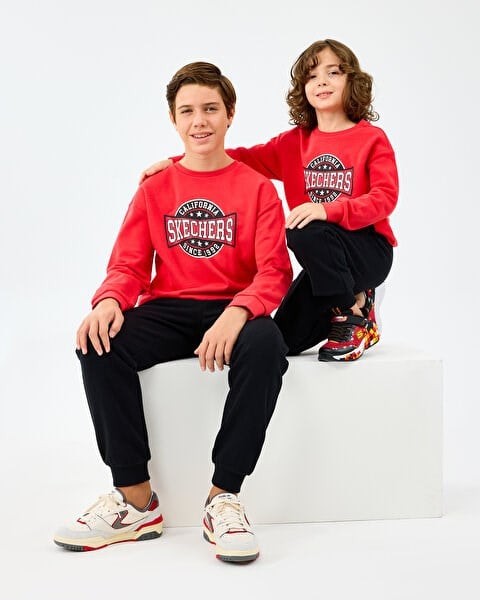 Skechers B Crewneck Sweatshirt Kırmızı Erkek Çocuk Sweatshirt