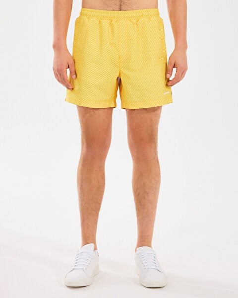 Skechers M 5 Inch Allover Print Swimshort Sarı Erkek Şort