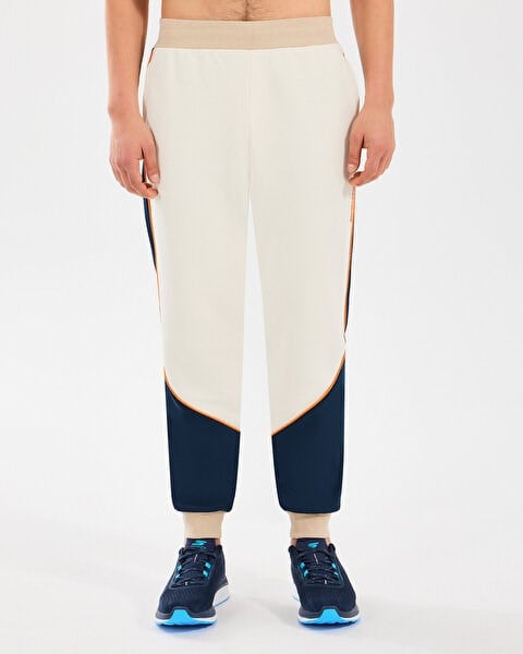 Skechers M Diagonal Lw Fleece Jogger Sweatpant Beyaz Erkek Eşofman Alt