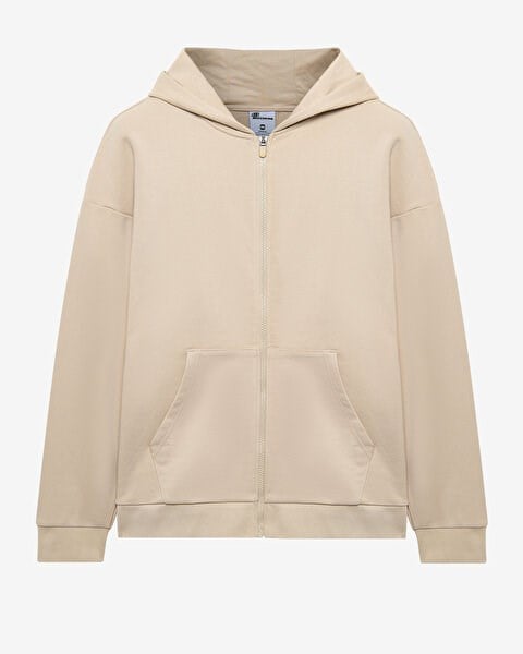Skechers M Essential Full Zip Hoodie Sweatshirt Bej Erkek Sweatshirt