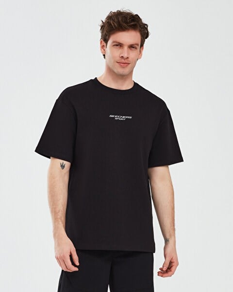 Skechers M Graphic Tee Reflect Logo Oversize T-Shirt Siyah Erkek T-Shirt