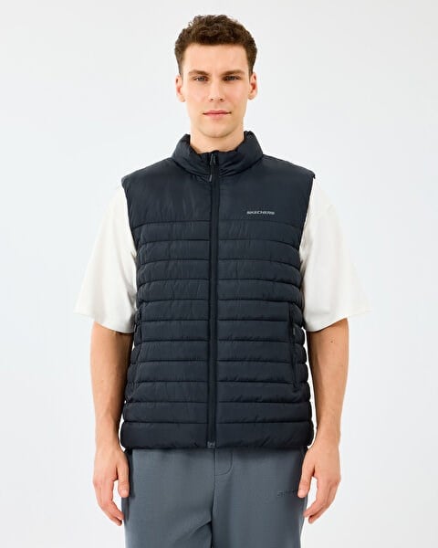 Skechers M Outerwear Polar Lining Paded Vest Siyah Erkek Yelek