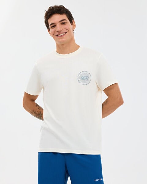 Skechers M Regular T-Shirt Beyaz Erkek T-Shirt