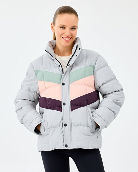Skechers W Puffer Jacket Gri Kadın Ceket