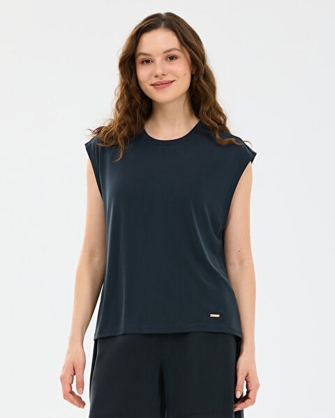 Skechers W Soft Touch Loose Fit T-Shirt Siyah Kadın T-Shirt