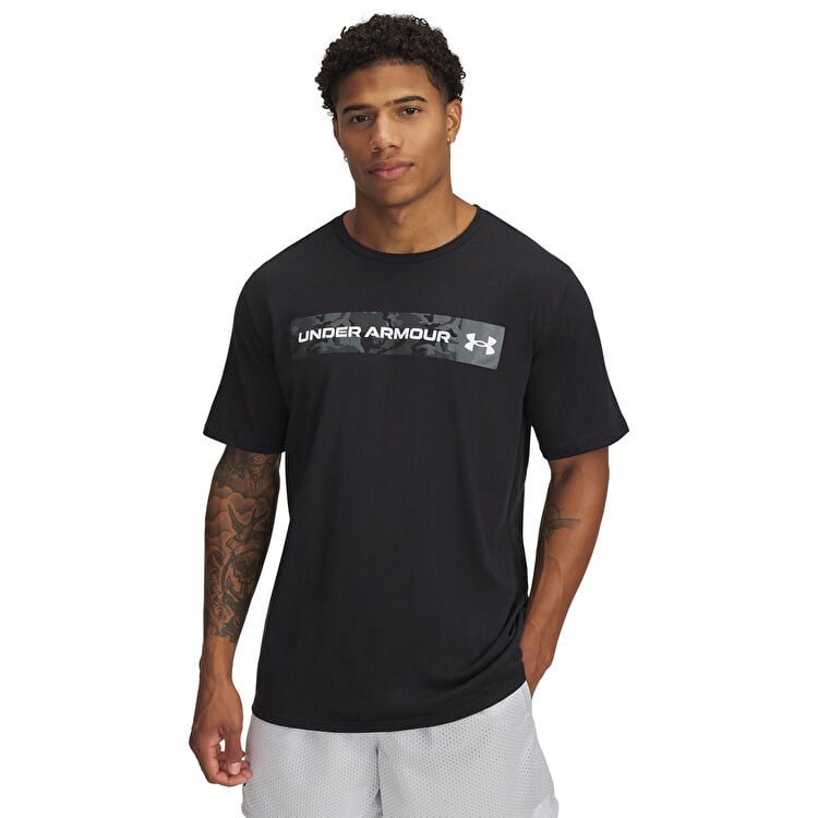 Under Armour UA CAMO CHEST STRIPE SS Siyah Erkek T-Shirt