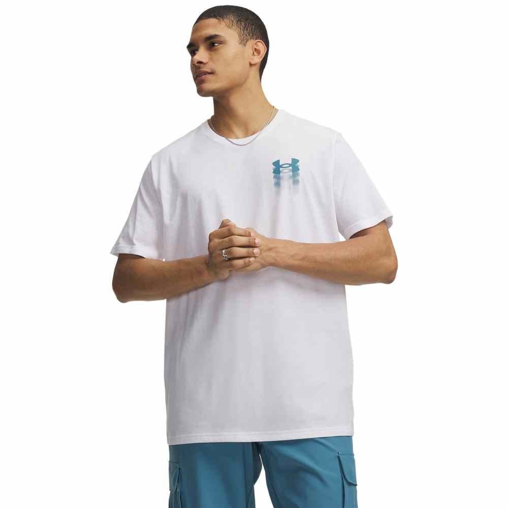 Under Armour UA M BLUR LOGO SS Beyaz Erkek T-Shirt