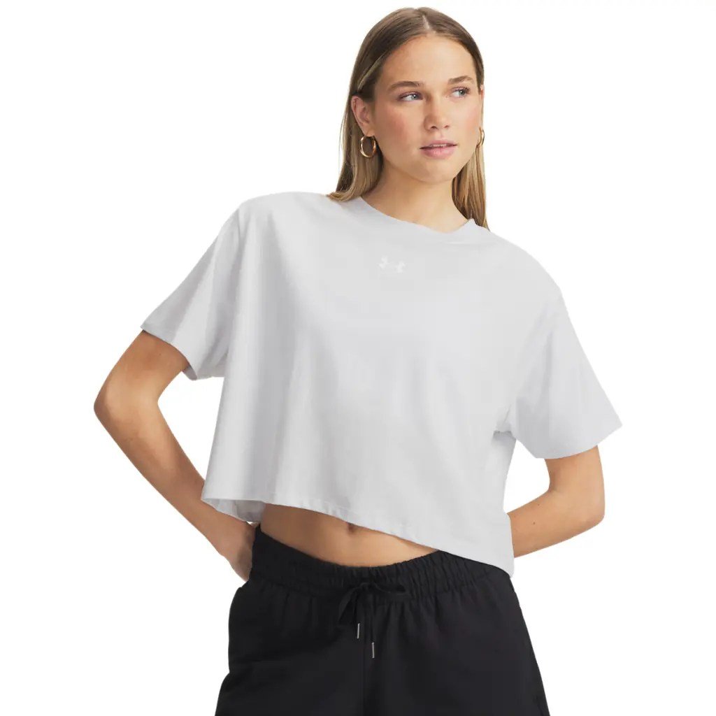 Under Armour UA Rival Boxy Tee Solid Gri Kadın T-Shirt 6011064-023