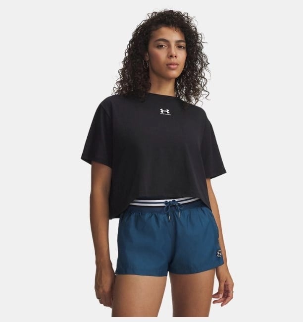 Under Armour UA Rival Boxy Tee Solid Siyah Kadın T-Shirt