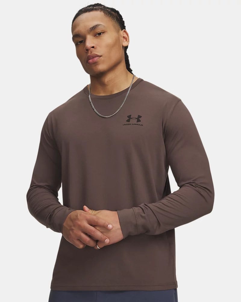 Under Armour Ua Sportstyle Left Chest Ls Kahverengi Erkek T-Shirt