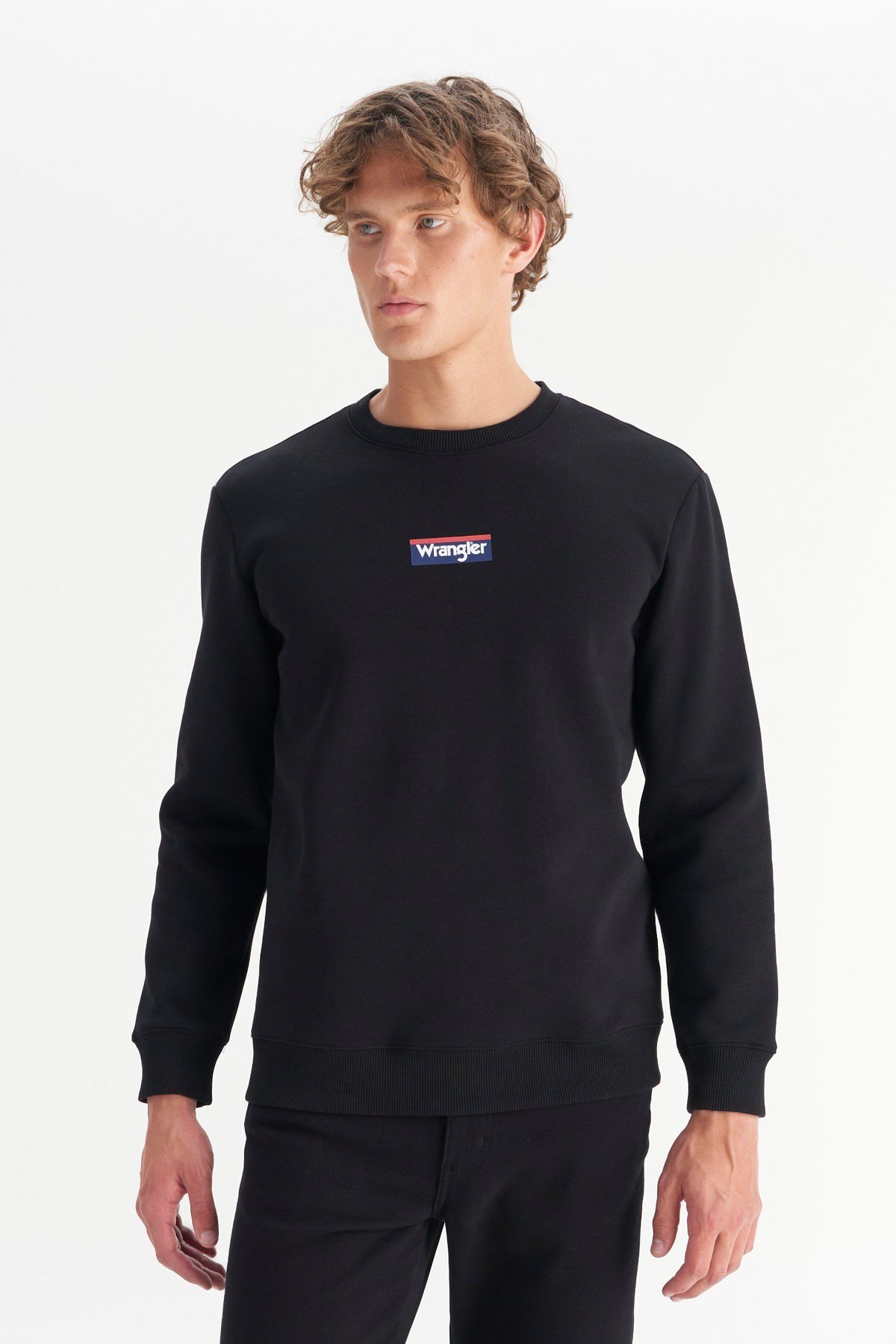 Wrangler Erkek Mid Logo Sweatshirt Siyah Erkek Sweatshirt