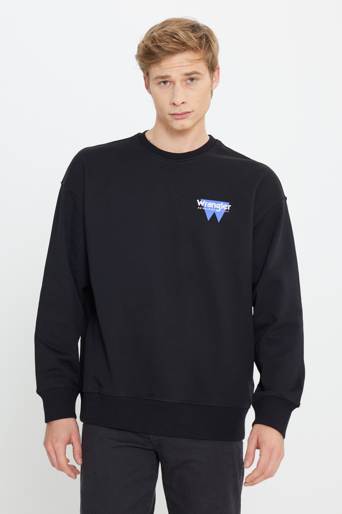 Wrangler Oversize Sweatshirt Siyah Erkek Sweatshirt