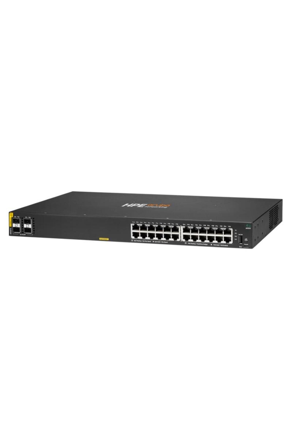 HPE R8N87A 6000 24 PORT GIGABIT+4X1GB SFP YÖNETİLEBİLİR 370W POE RACKMOUNT SWITCH