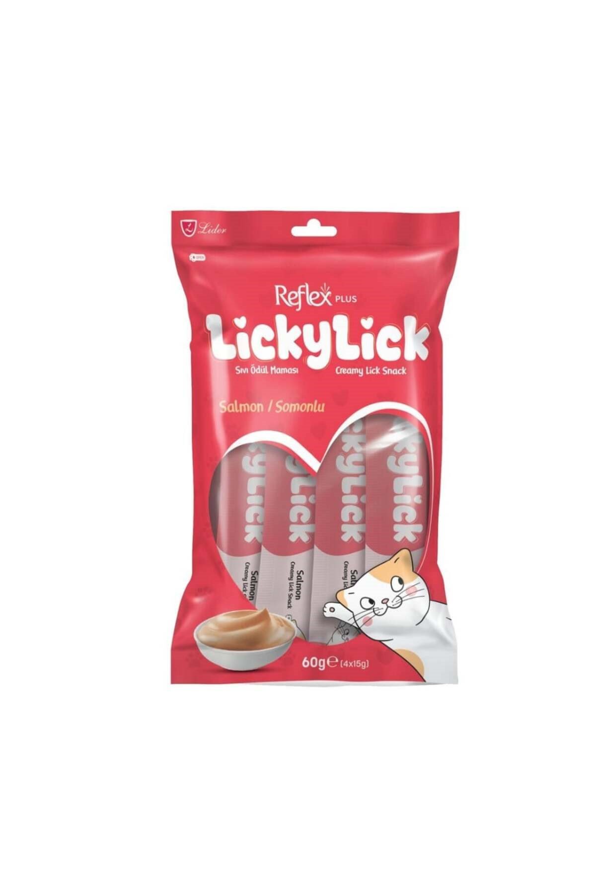 Plus Lickylick Somonlu Kedi Sıvı Ödül Maması 4X15gr