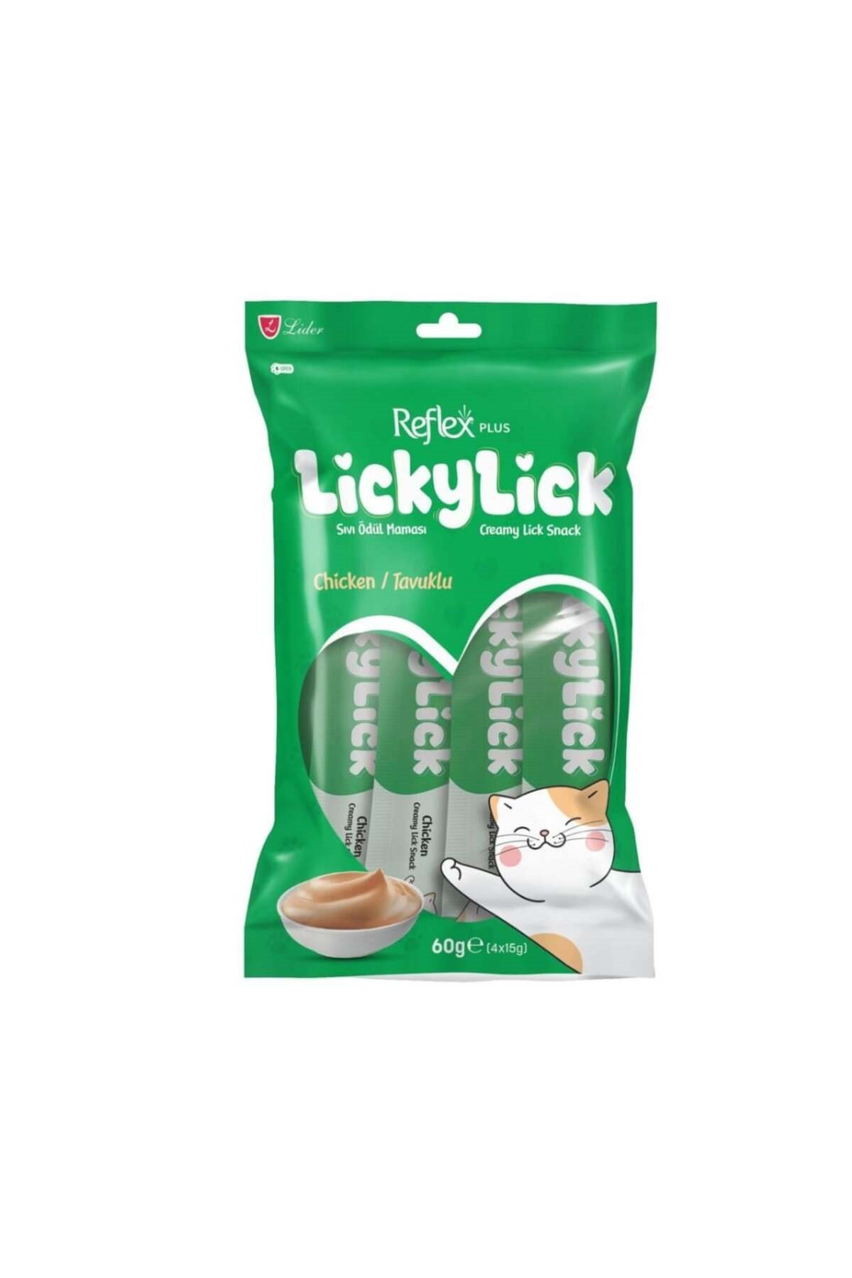 Plus Lickylick Tavuklu Kedi Sıvı Ödül Maması 4X15gr