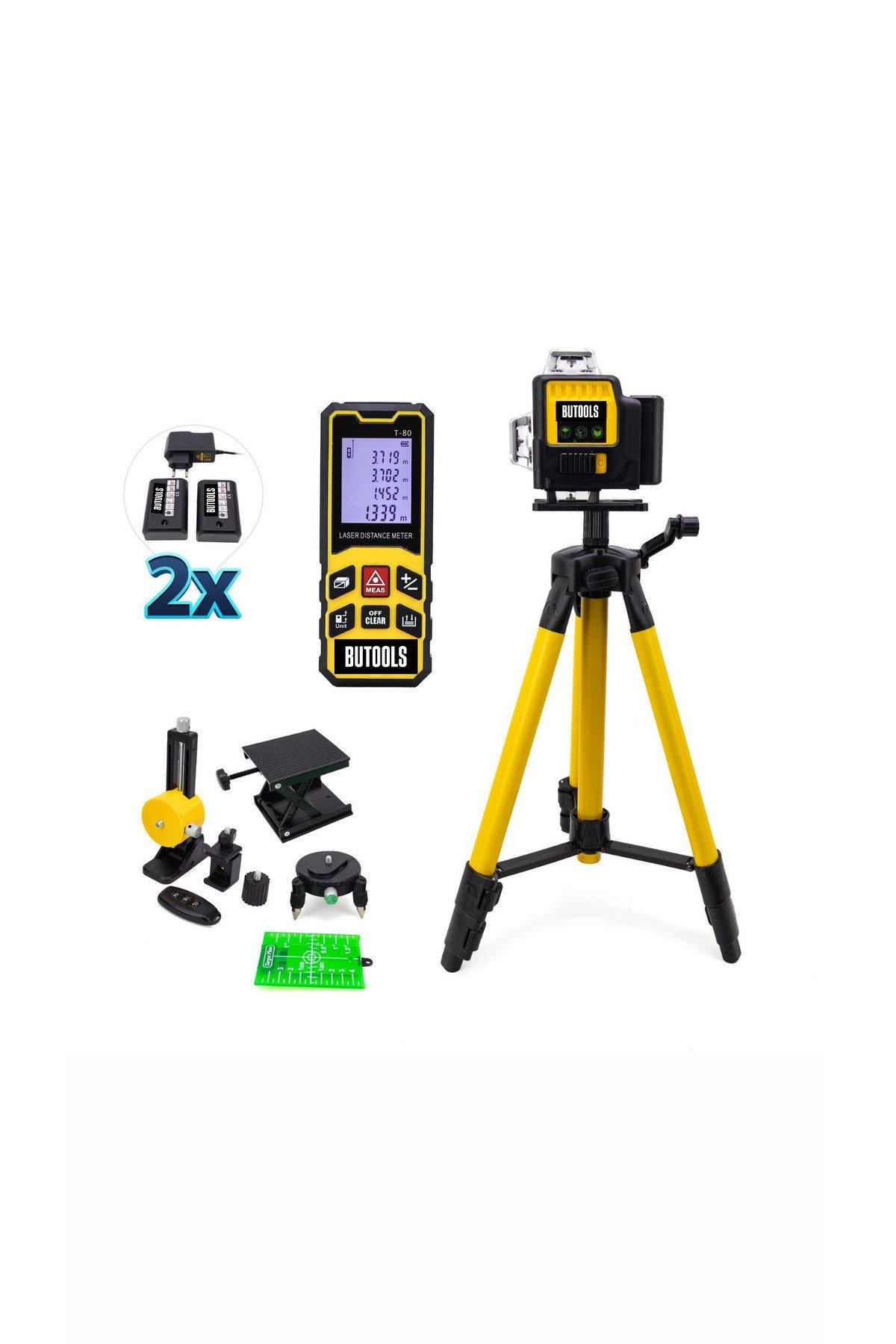 3 EKSEN 12 ÇİZGİ X2 LAZER METRE YATAY DİKEY GÖNYE 360 D GÖNYE LAZER TRIPOD AYAKLI ŞARZLI