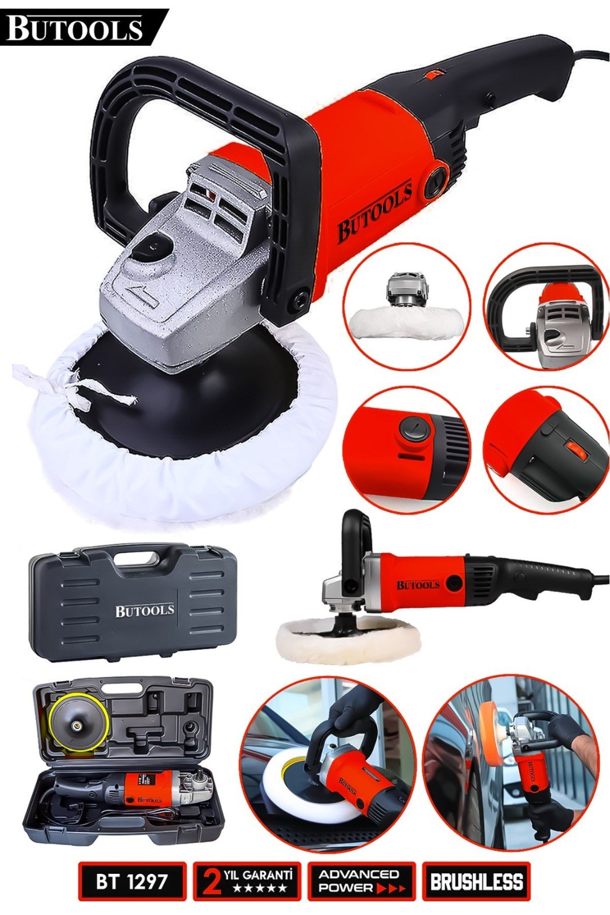 4200 Watt Bakir Sargili 6 Kademe Polisaj Makinasi Zımpara Pasta Cila Makinesi