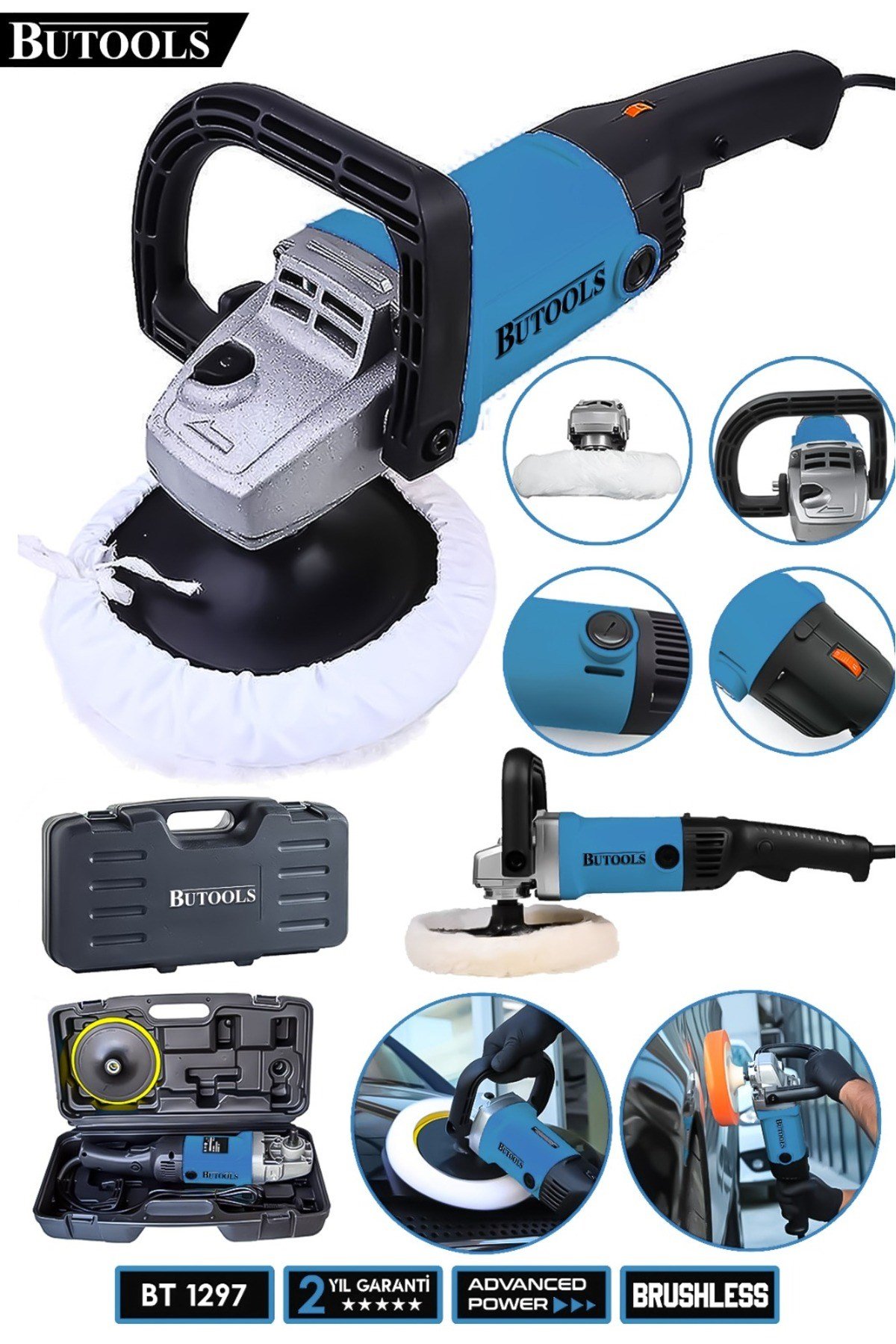 4200 Watt Bakir Sargili 6 Kademe Polisaj Makinasi Zımpara Pasta Cila Makinesi