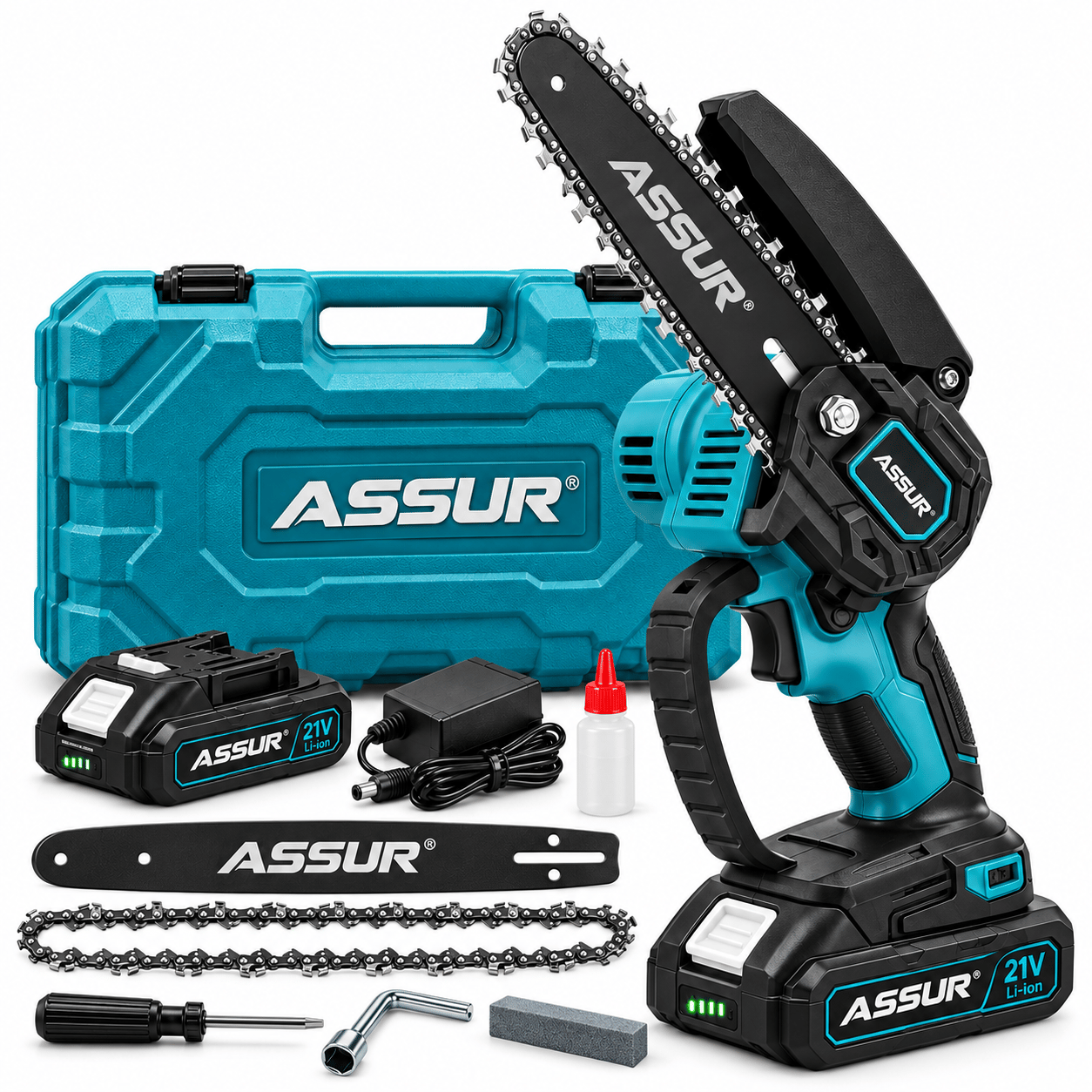 ASSUR 21V Şarjlı Mini Dal Budama Testeresi 6 İnç Çantalı Set