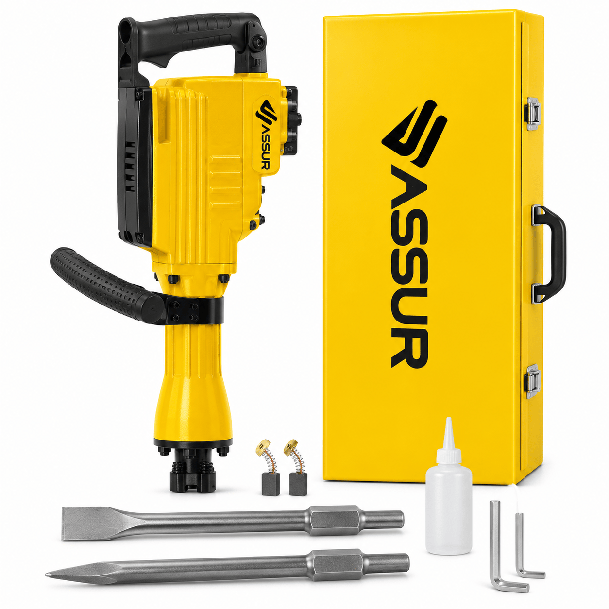 ASSUR Profesyonel Elektrikli Kırıcı Yıkım Çekici Sarı Çantalı Set