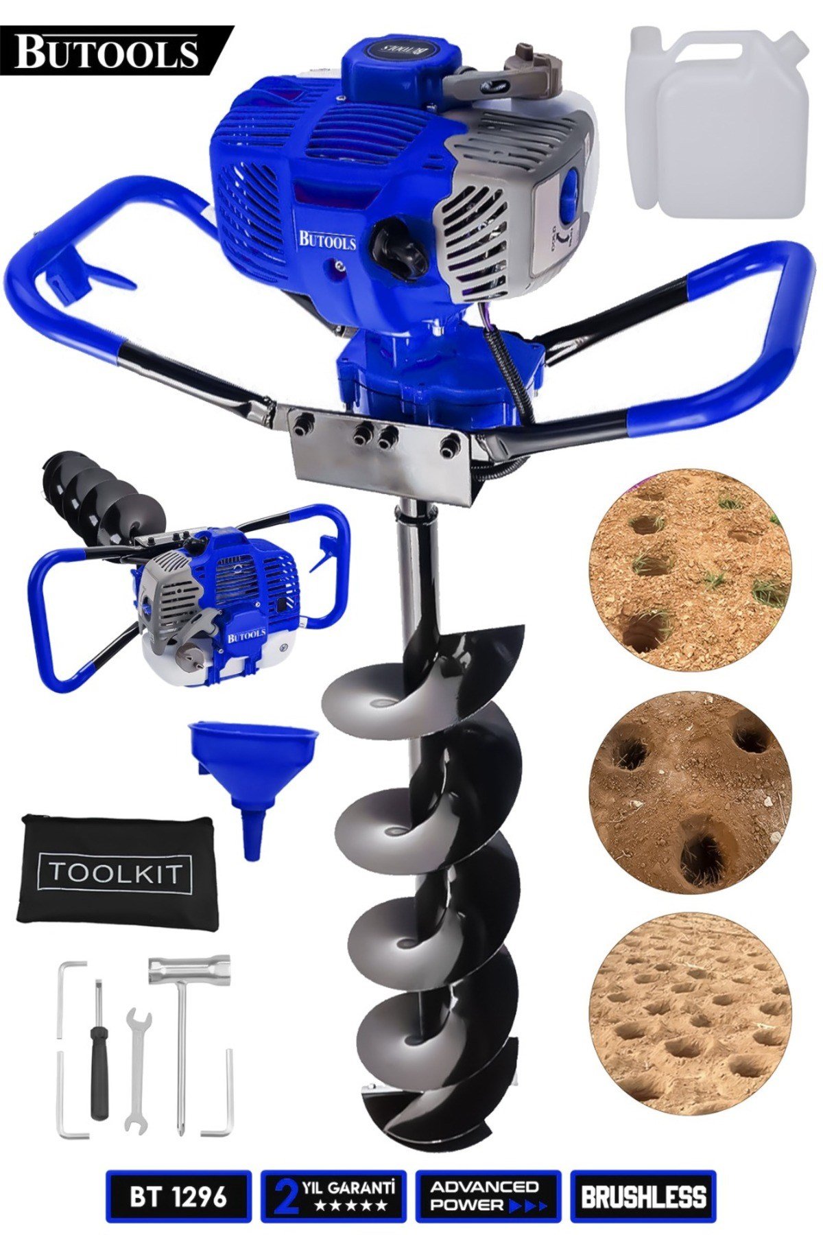 BS-29 14000 Rpm Benzinli Motorlu Toprak Burgu Toprak Delme Makinesi