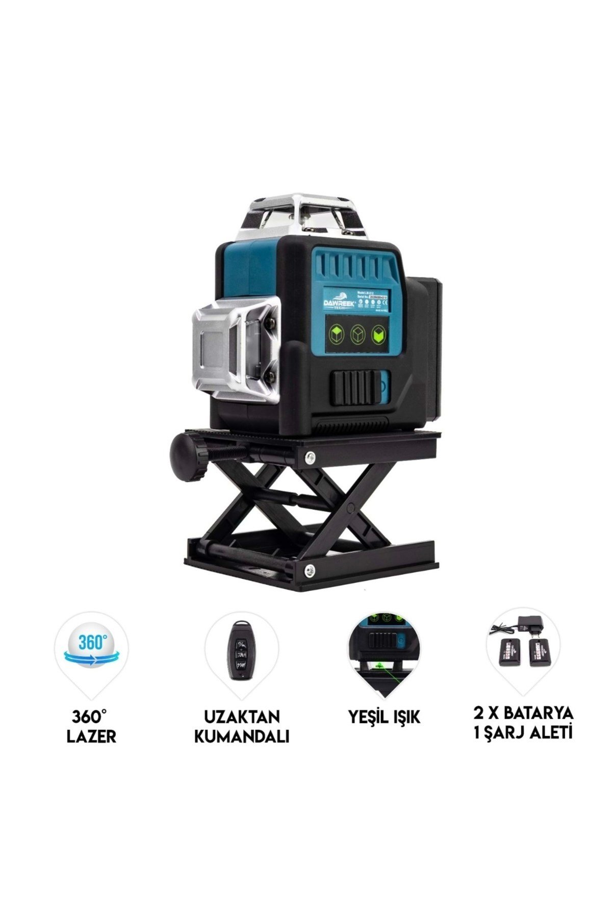 LAZER TERAZİ 16 ÇİZGİLİ YATAY DİKEY GÖNYE 360 DERECE TRIPOD AYAKLI FULL SET UZAKTAN KUMANDALI