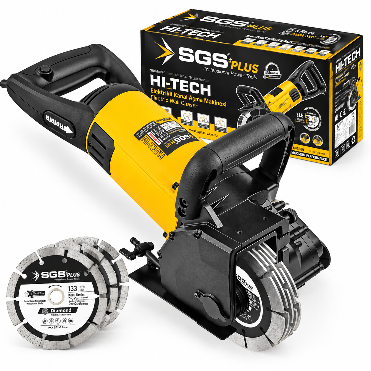 SGS Plus SGS5300 3000W Profesyonel Kanal Açma Makinesi 133 mm 5 Bıçaklı