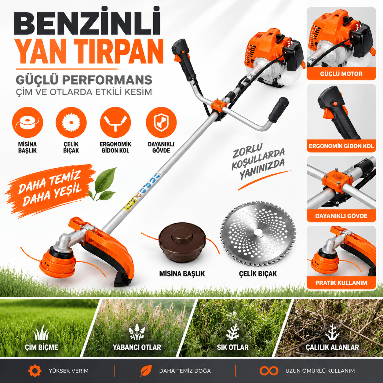 TIRPAN MOTORU OT BİÇME BENZİNLİ YAN TİPİ