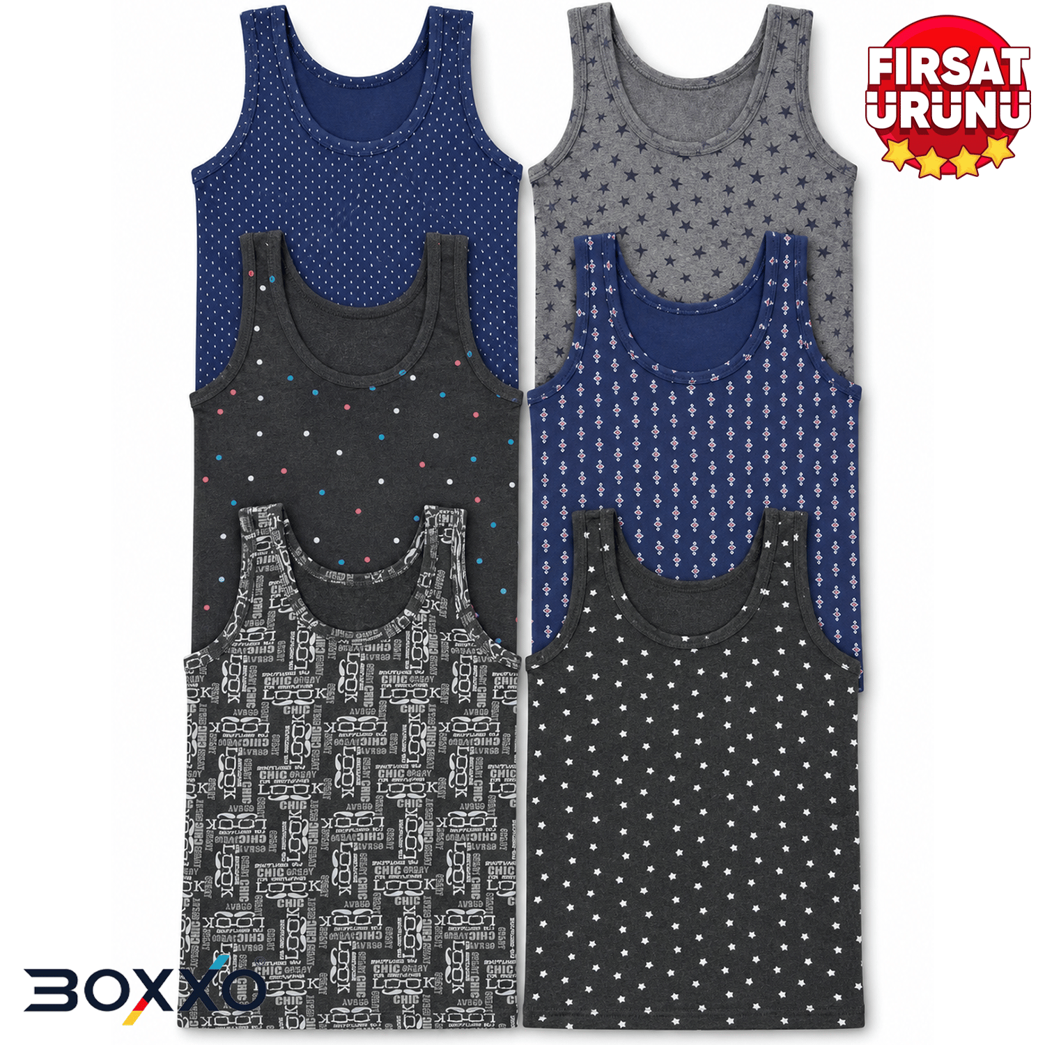 BOXXO DESENLİ ERKEK ÇOCUK ATLET