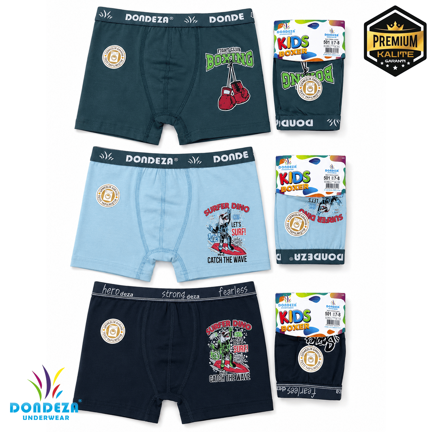 DEZA TEKLİ PAKET BASKILI ERKEK ÇOCUK BOXER
