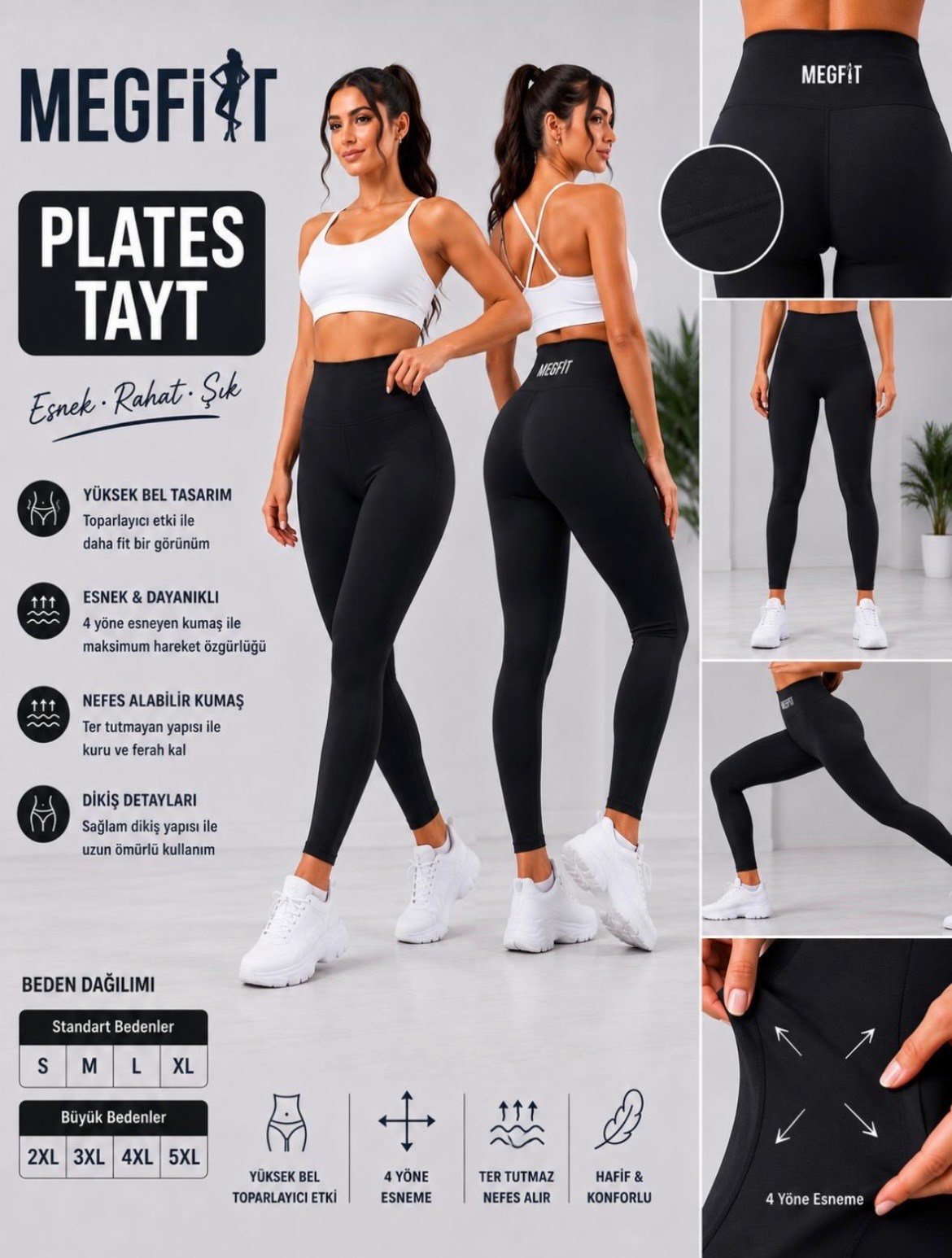 MEG-FİT YÜKSEKBELTOPARLAYICI TAYT 5976