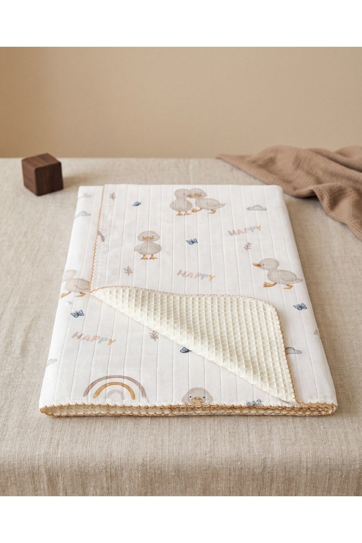 - %100 Pamuk Bebek Battaniyesi | Pikeli | 100x100