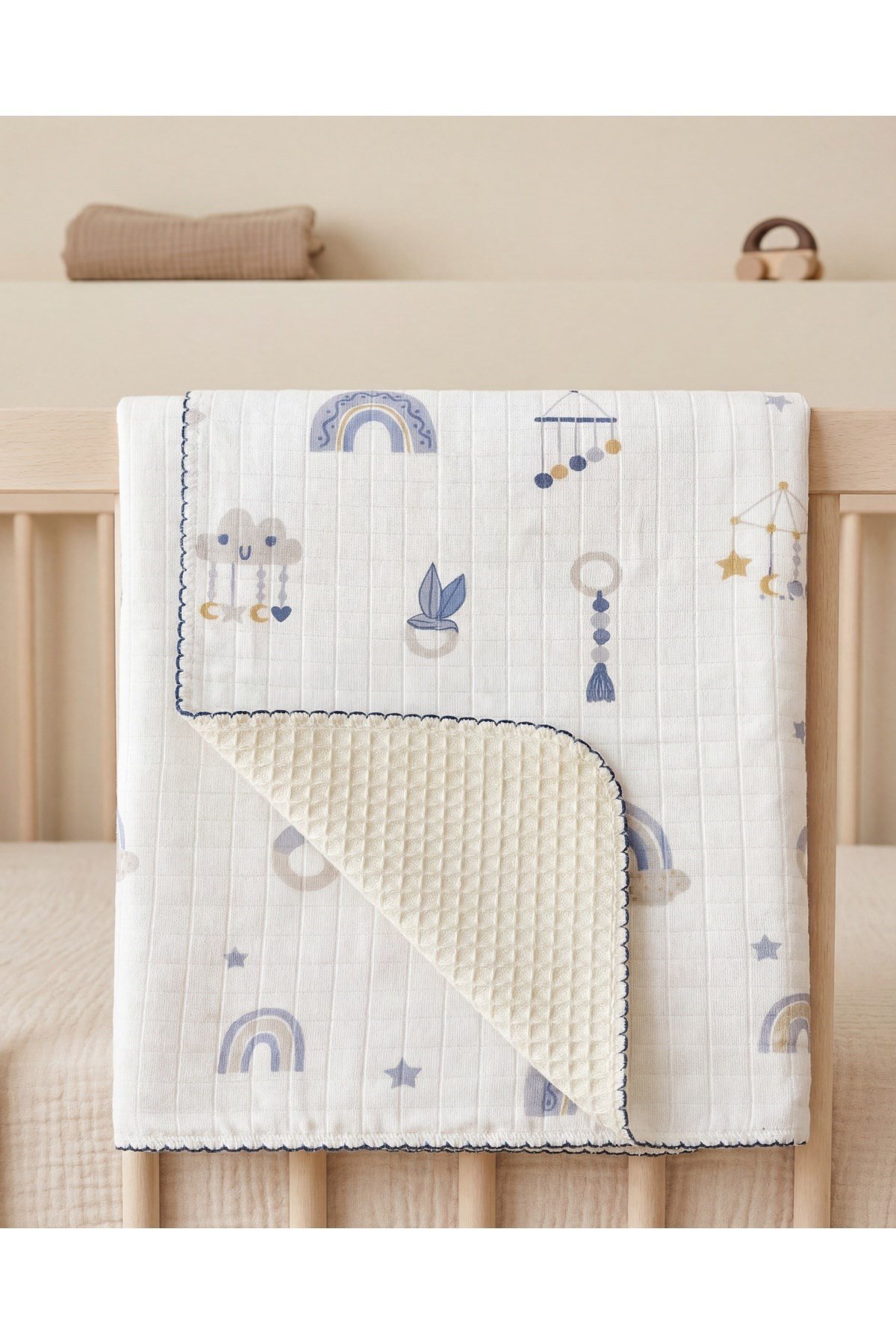 - %100 Pamuk Bebek Battaniyesi | Pikeli | 100x100