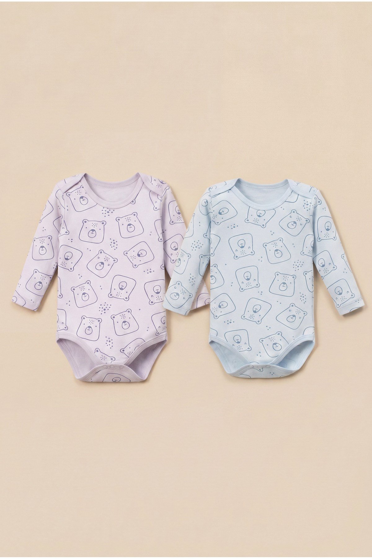 - %100 Pamuk Uzun Kol Ayı Body Set