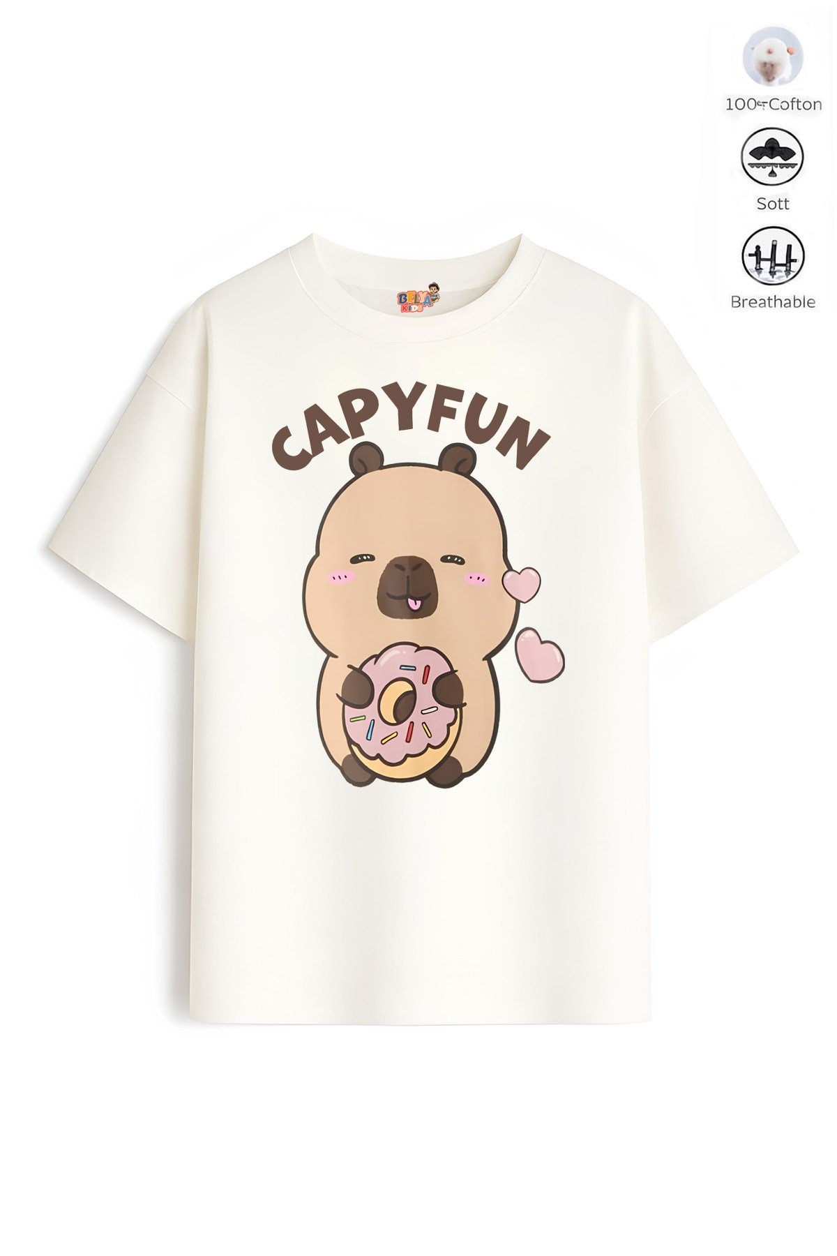Kız Çocuk Tam Kalıp Bara Tasarım 52 Oversize Tişört